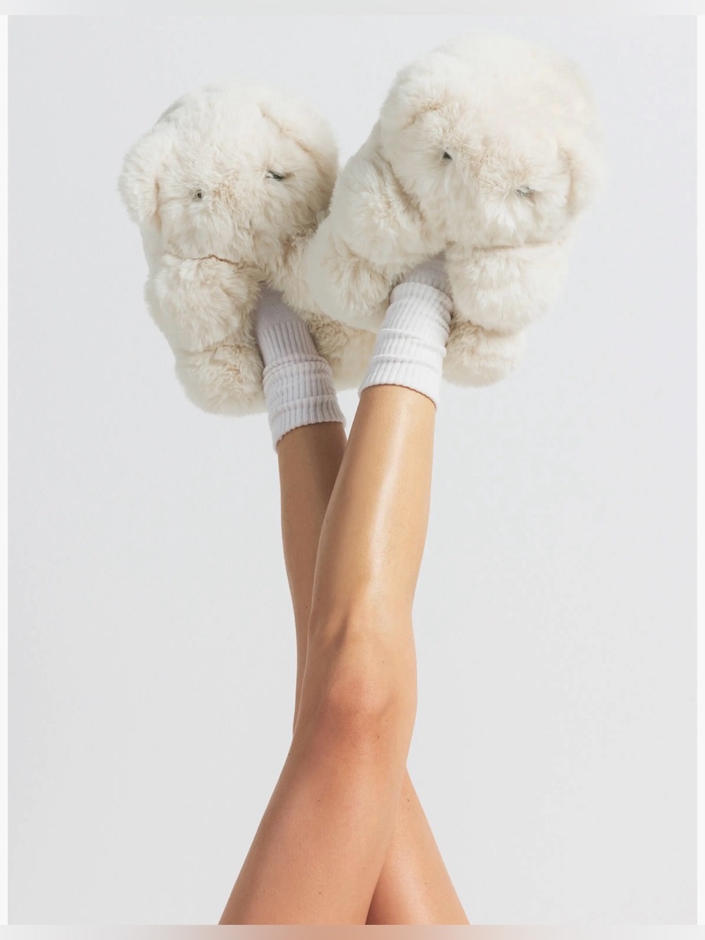 SKIMS TEDDY BEAR SLIPPER STYLE: FW-SLP-7964W COLOR: MARBLE SIZE: 40